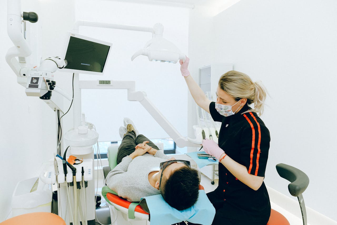 Man having a dental checkup.